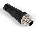 M12, User Wired, Straight Male Connector